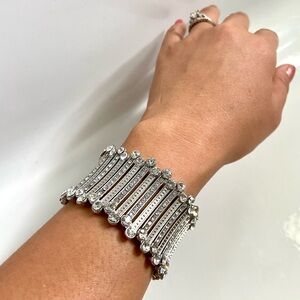 Silver pave Statement Bracelet